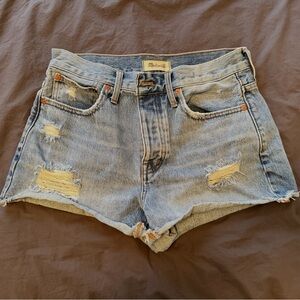 Madewell Women's Light Blue Distressed Jean Shorts